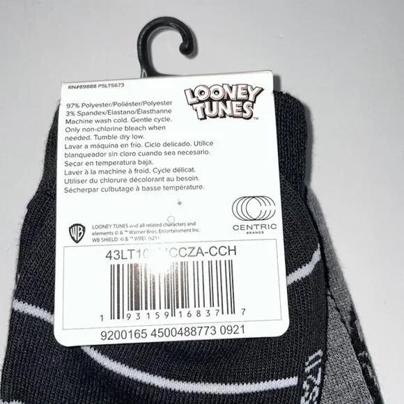 LOONEY TUNES SYLVESTER WILE E COYOTE CARTOON 2 PAIR CREW SOCKS NEW - Picture 4 of 4